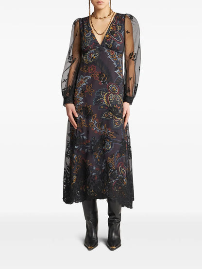 Crepe De Chine Long Dress