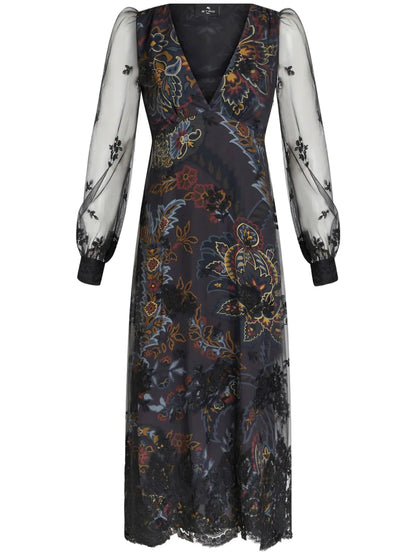 Crepe De Chine Long Dress