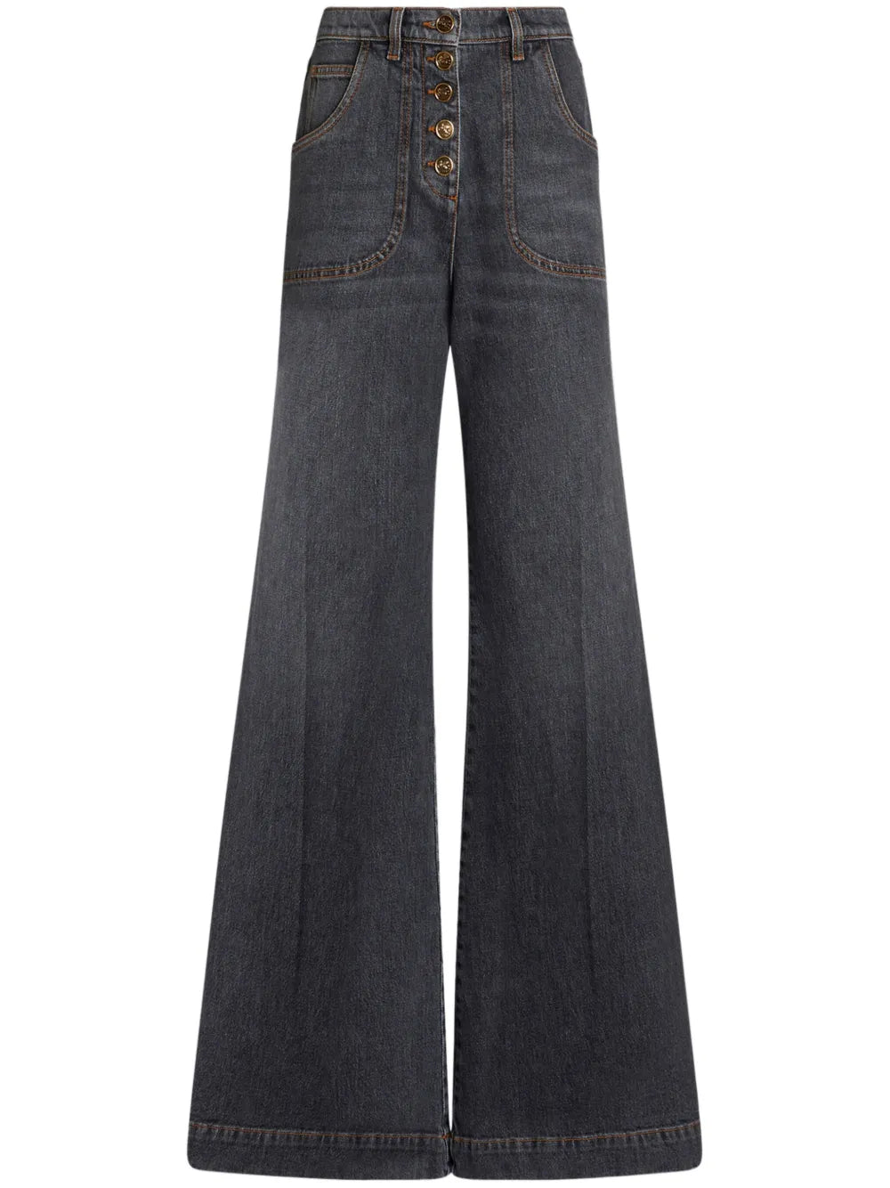 Wide-Leg Flared Jeans