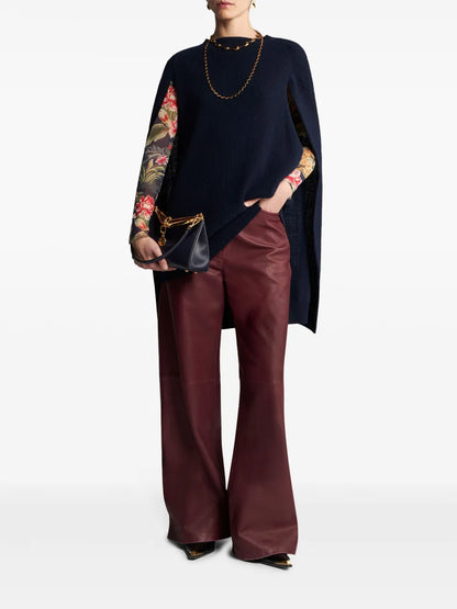 Ribbed Cashmere Cape Top