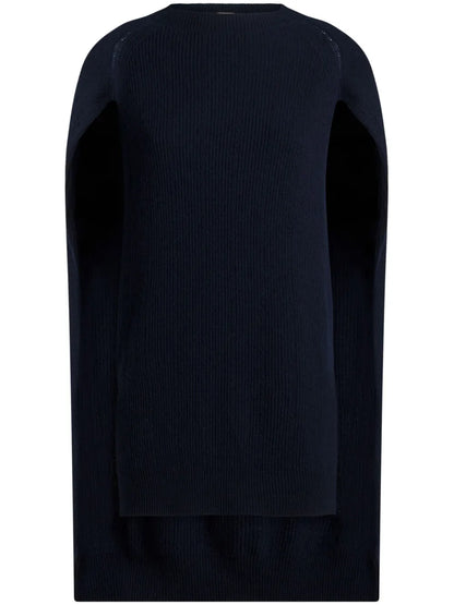 Ribbed Cashmere Cape Top