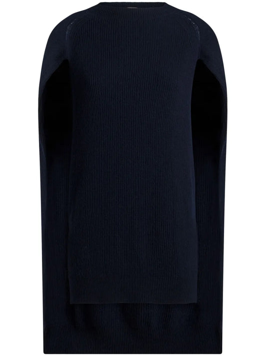 Ribbed Cashmere Cape Top