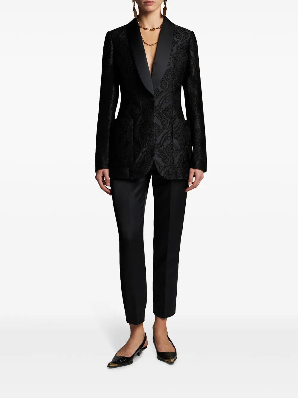 Silk Jacquard Blazer