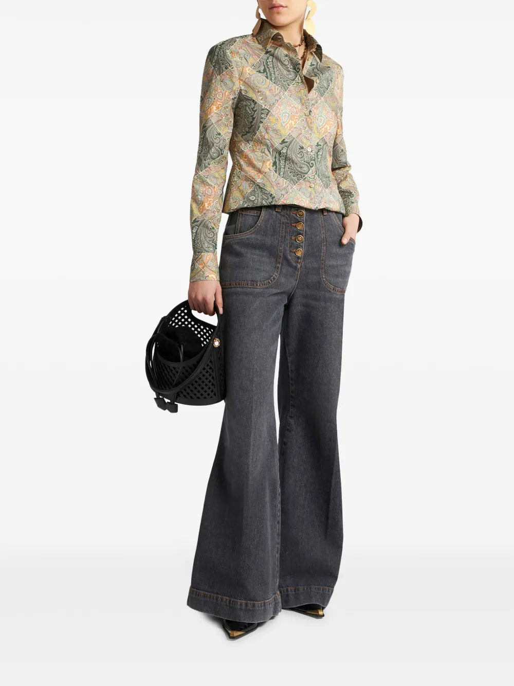 Patchwork-Print Poplin Shirt