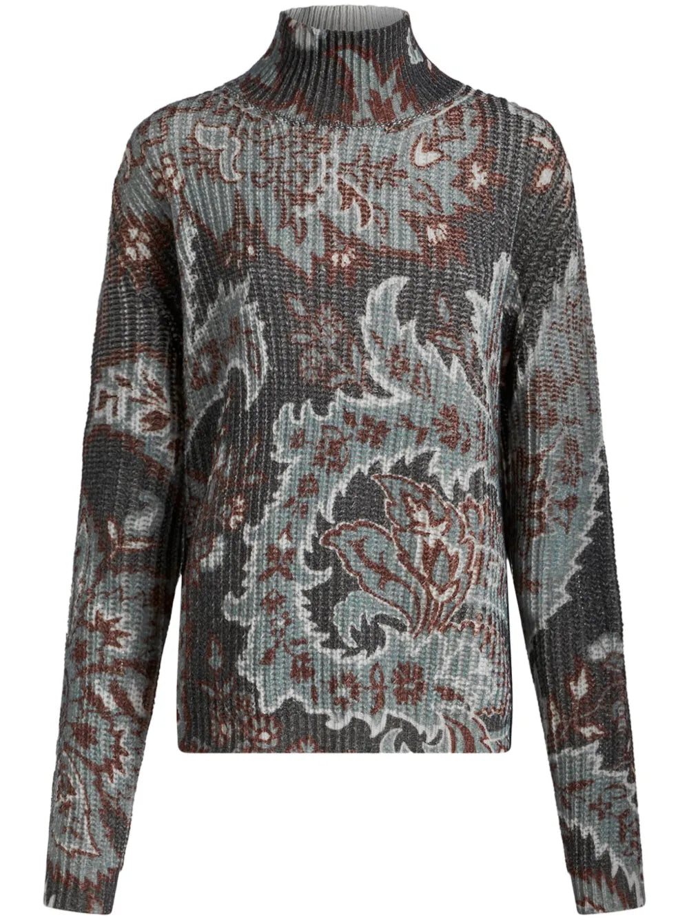 Floral-Print Wool Sweater
