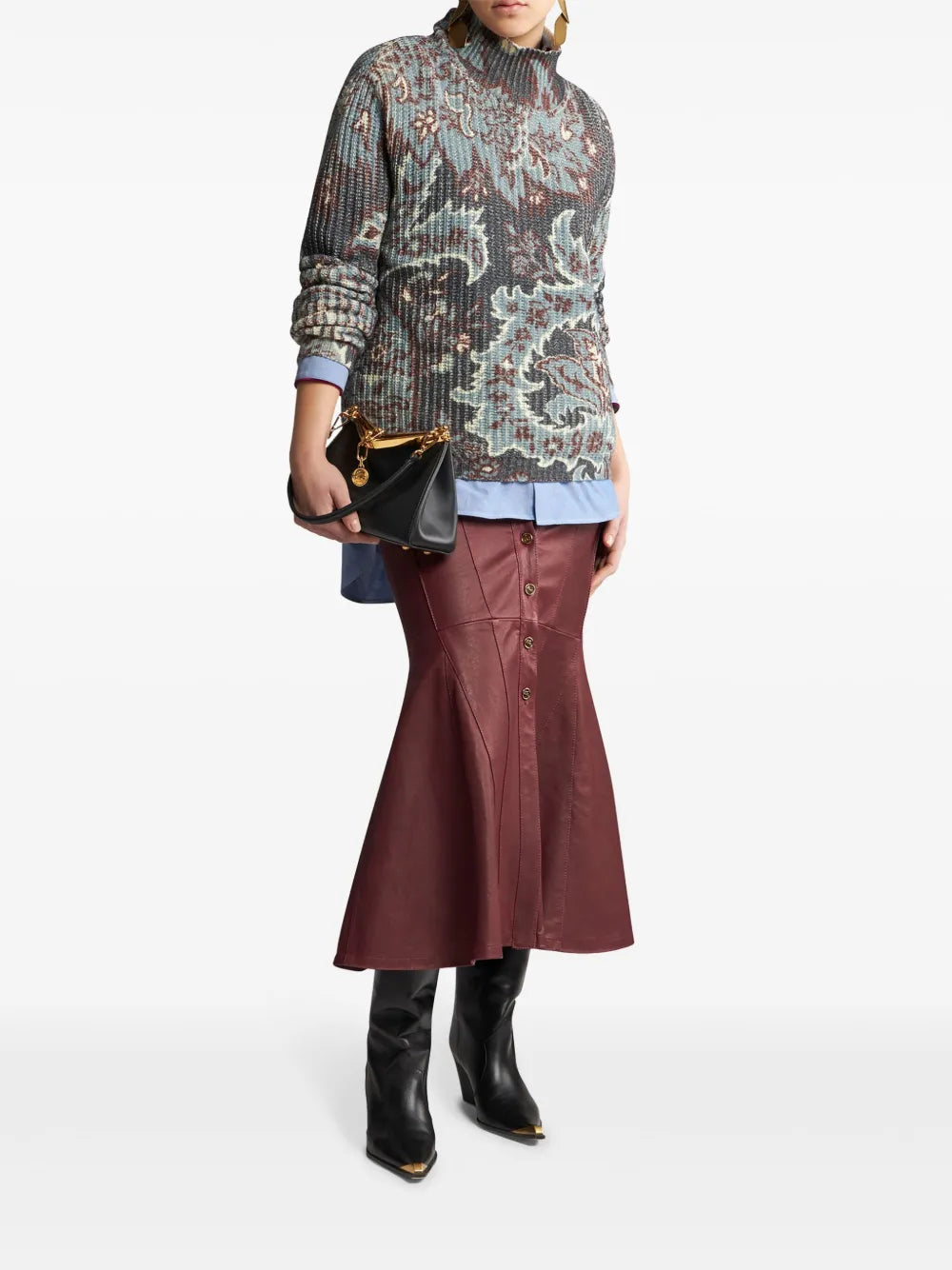 Floral-Print Wool Sweater