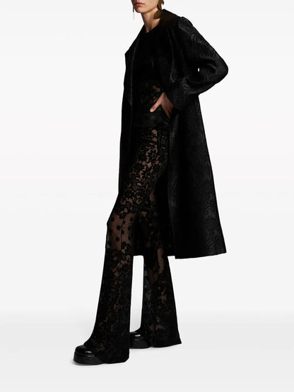 Tulle And Jacquard Velvet Top