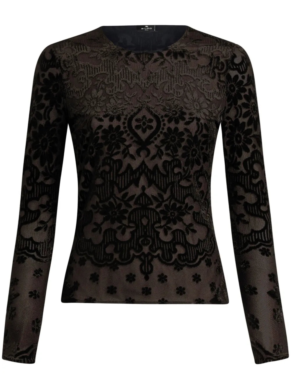 Tulle And Jacquard Velvet Top