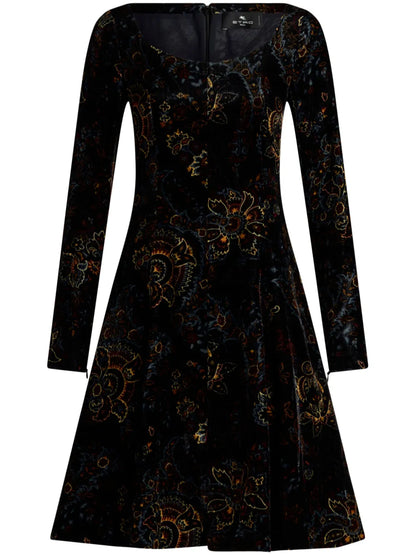 Velted Printed Mini Dress