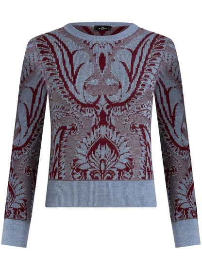 Floral Jacquard-Knit Wool Jacket
