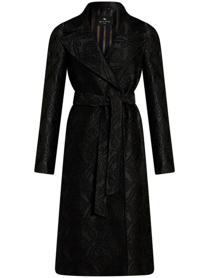 Jacquard Belted Coat