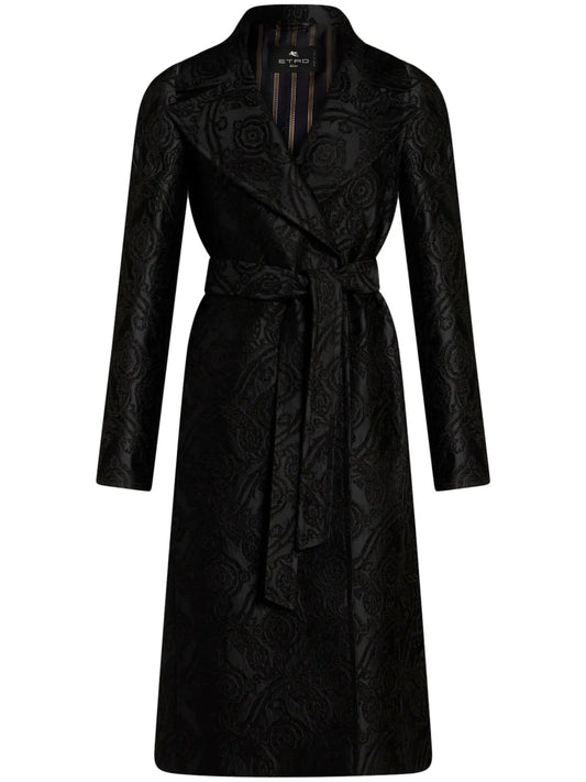 Jacquard Belted Coat