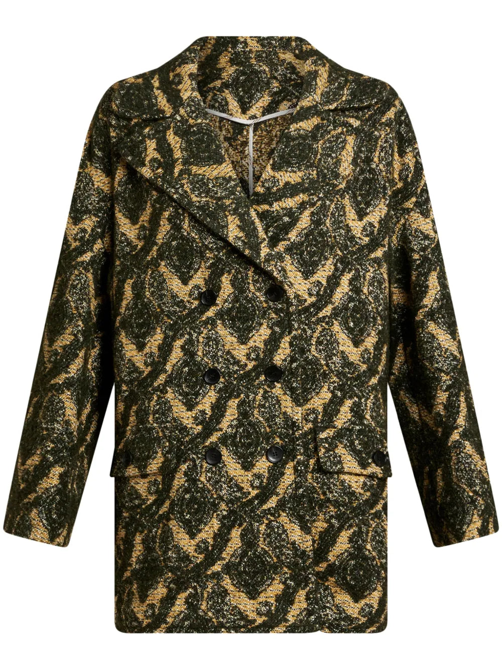 Jacquard Double-Breasted Coat