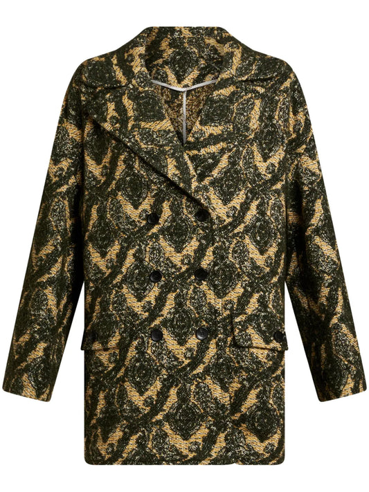 Jacquard Double-Breasted Coat