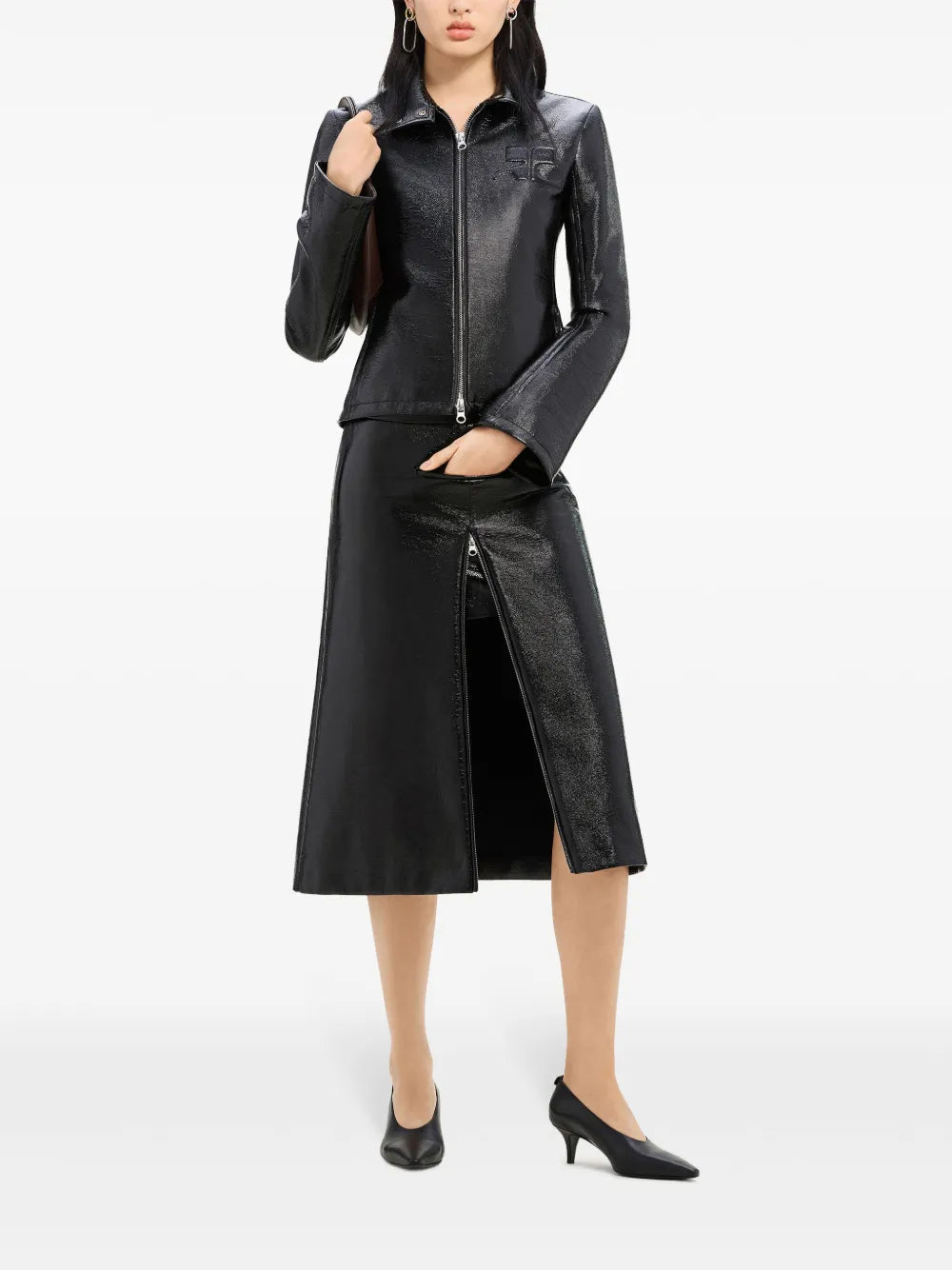 Embossed-Logo Zip-Fastening Jacket