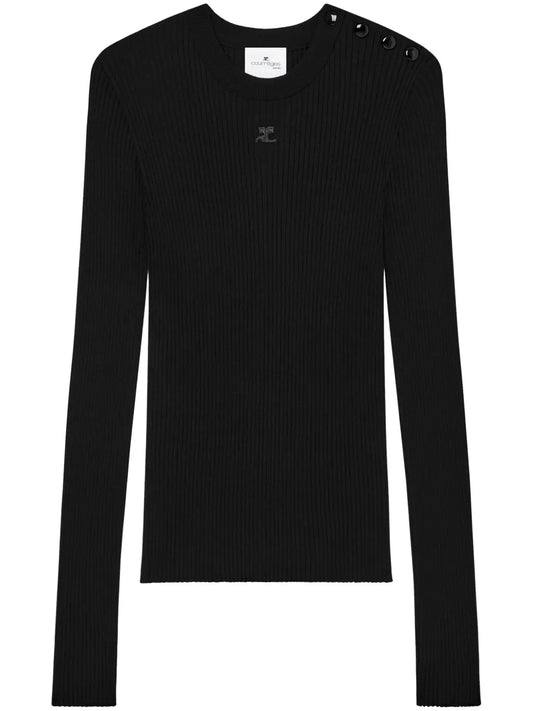 Logo-Embroidered Ribbed Jumper
