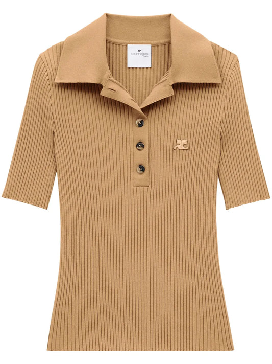 Iconic Rib-Knit Polo Shirt