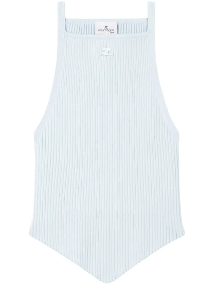 Pointy Rib-Knit Tank Top