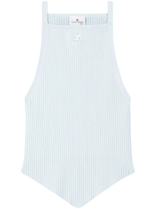 Pointy Rib-Knit Tank Top