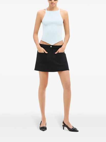 Pointy Rib-Knit Tank Top