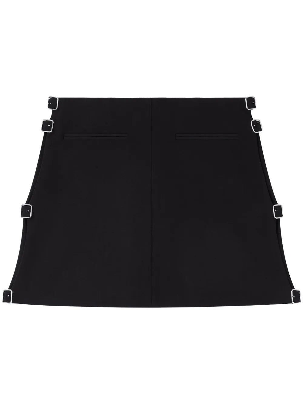 Buckled Wool Miniskirt