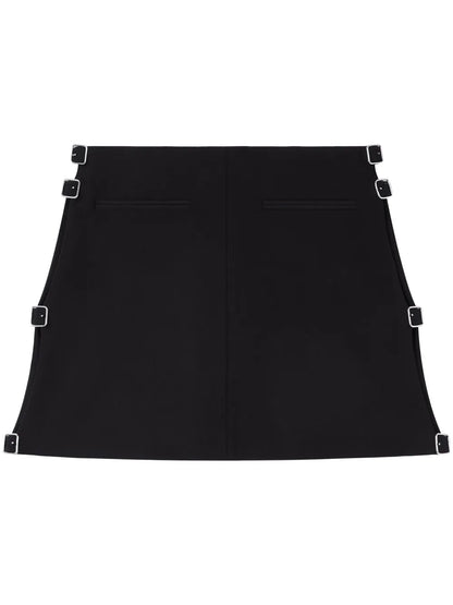 Buckled Wool Miniskirt