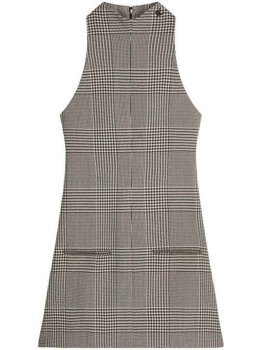 Prince Of Wales Sleeveless A-Line Dress