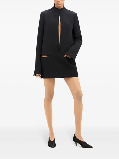 Front-Zipped Cut-Out Mini Dress
