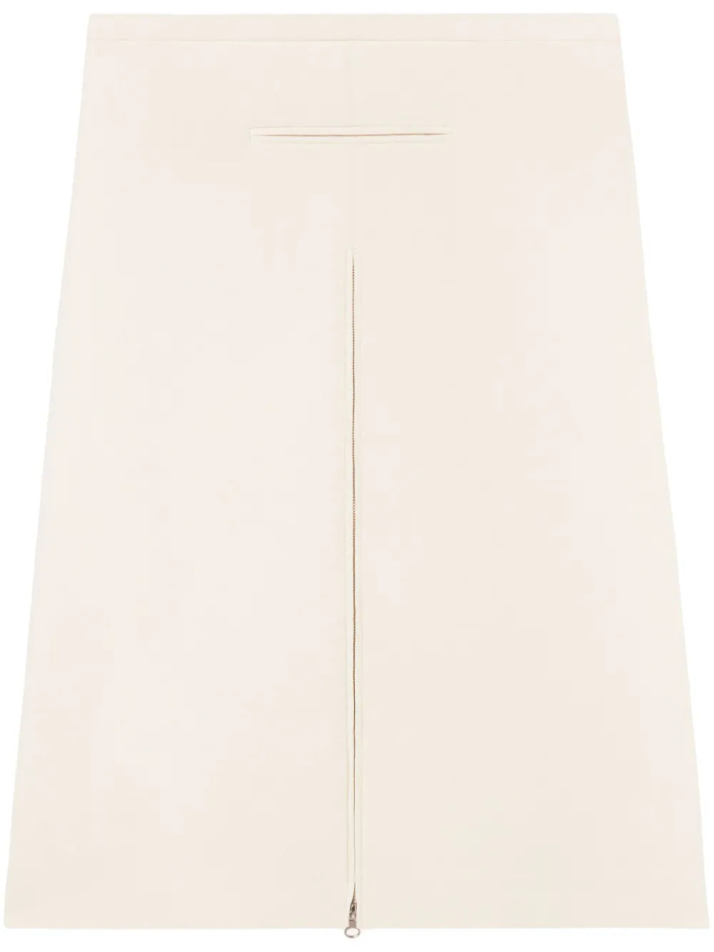 Layered Front-Zip Midi Skirt