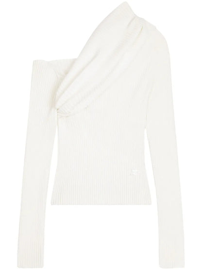 Logo-Embroidered Ribbed Jumper