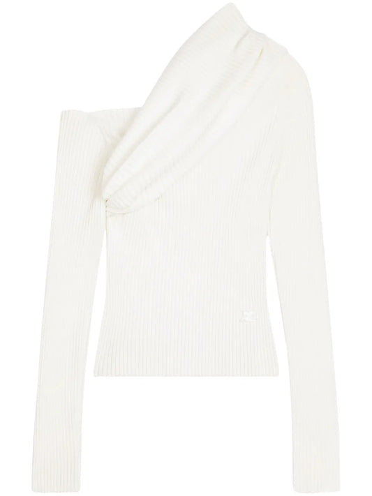 Logo-Embroidered Ribbed Jumper