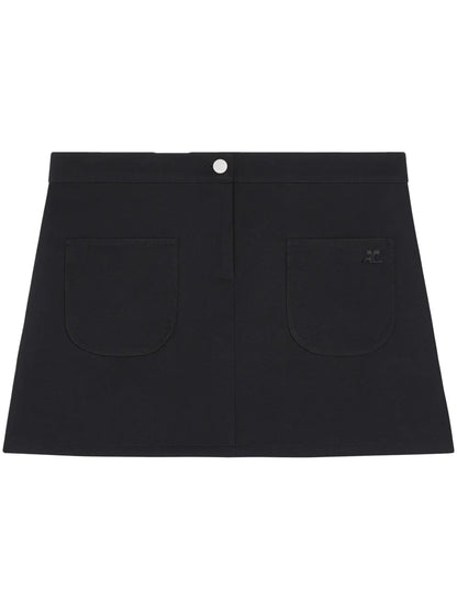 Logo-Appliqué Twill Mini Skirt