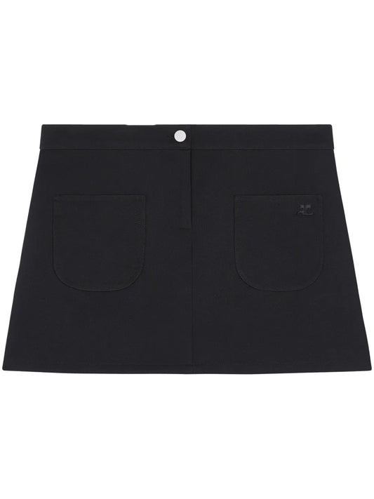 Logo-Appliqué Twill Mini Skirt