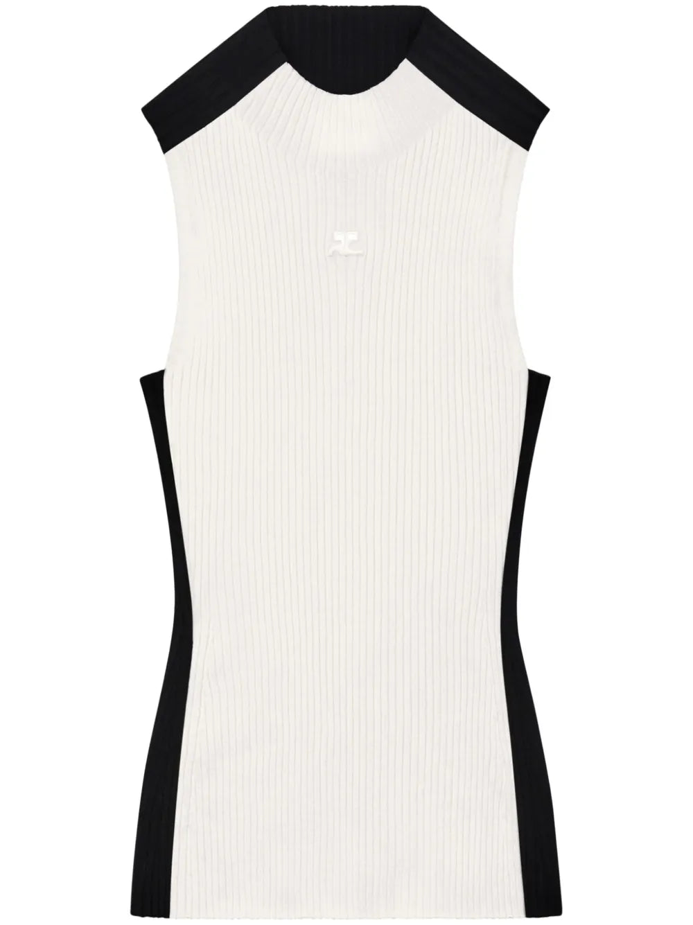 Contrast Frame Ribbed Tank Top