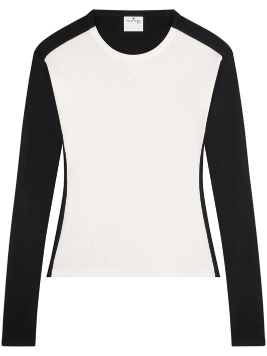 Contrast Frame Cotton T-Shirt