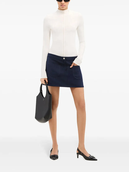 Logo-Appliqué Twill Mini Skirt