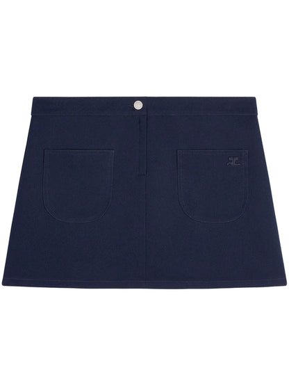 Logo-Appliqué Twill Mini Skirt