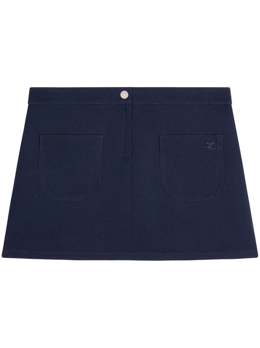 Logo-Appliqué Twill Mini Skirt