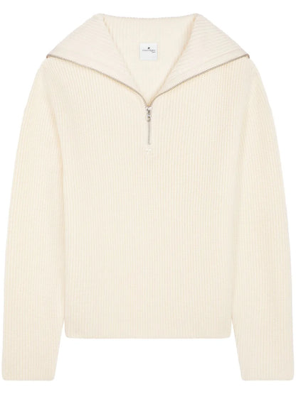 Ribbed-Knit Hooded Sweater