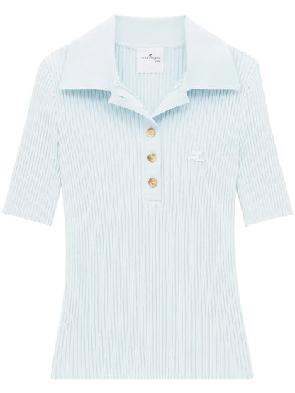 Signature Ribbed Polo Top