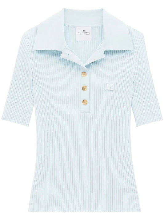 Signature Ribbed Polo Top