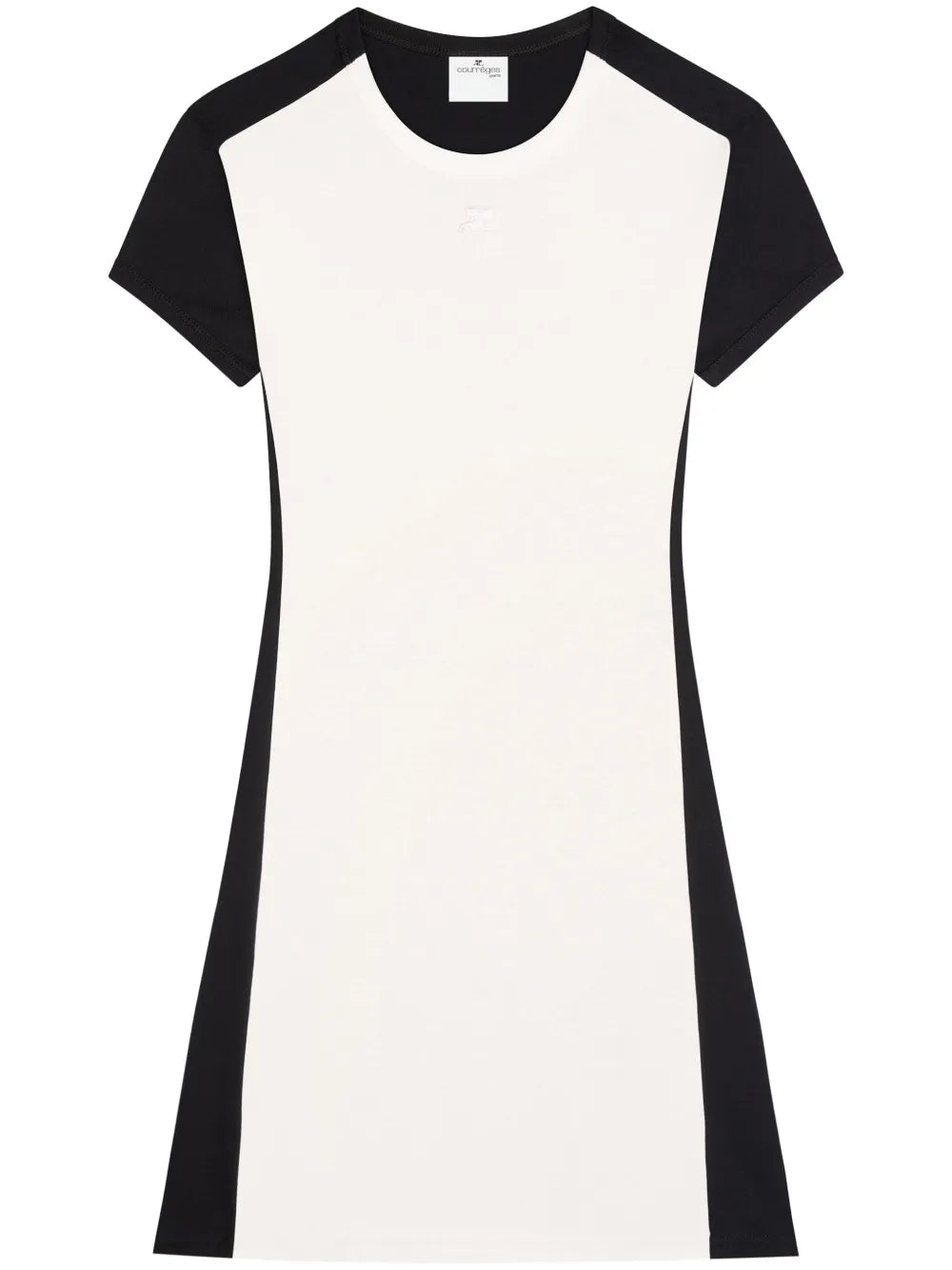 Contrast-Frame Cotton Mini Dress