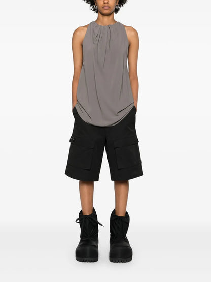 Gathered Crepe Tank Top