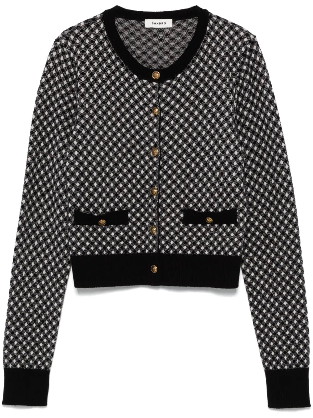 Shepherd-Checked Cardigan
