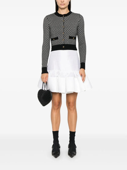 Shepherd-Checked Cardigan