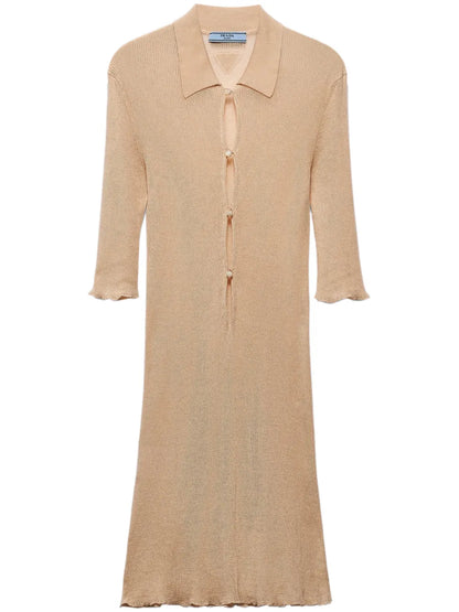 Ribbed-Knit Cotton Mini Dress