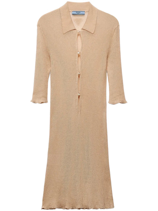 Ribbed-Knit Cotton Mini Dress