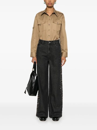 Crystal-Embellished Jeans