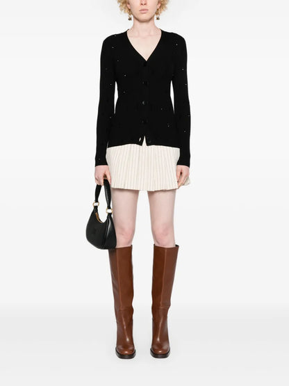Rhinestone-Embellished Cardigan