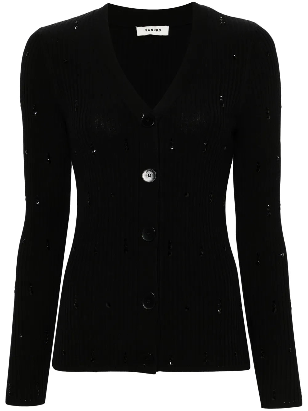 Rhinestone-Embellished Cardigan